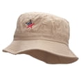 thumbnail image 2 of American Star Flag Embroidered Bucket Hat - Khaki OSFM, 2 of 5