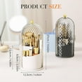 thumbnail image 4 of Concealed Toothbrush Holder, 360 Rotating Clear Dustproof Makeup Brush Holder Organizer for Dresser Tabletop Bathroom Countertop, 4 of 8