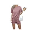 thumbnail image 3 of Asklazy Women's Pajamas Set short Sleeve and short Pants 2 Piece Pjs Sleepwear with Pockets,US Size,Wine Red,L, 3 of 11