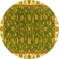 thumbnail image 1 of Ahgly Company Indoor Round Abstract Yellow Modern Area Rugs, 6' Round, 1 of 4
