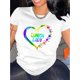 thumbnail image 1 of Camiseta de mujer Ropa de verano básicaWomen's "Lunch Lady" Heart Print T-Shirt - Casual Black Short Sleeve Tee with Colorful Hand-Drawn Design, Comfortable Polyester Blend, Round Neck, Perfect for, 1 of 7