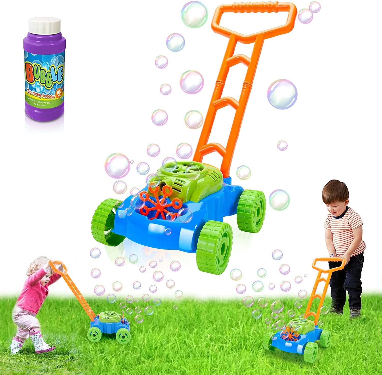 Bubble Lawn Mower with Bubble Tool for 3 4 5 6 Year Old Kids Outdoor ...