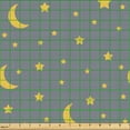 thumbnail image 2 of Ambesonne Yellow and Gray Fabric by the Yard Upholstery, Cartoon Stars Moons, 3 Yards, Pale Orange Purpleblue, 2 of 5
