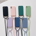 thumbnail image 2 of Funda de teléfono de silicona líquida con correa de collar cruzado, cordón para iphone 14, 13, 12 Mini, 11 Pro, X, XR, XS Max, 6, 6s, 7, 8 Plus, 2 of 4
