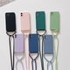 thumbnail image 2 of Funda de teléfono de silicona líquida con correa de collar cruzado, cordón para iphone 14, 13, 12 Mini, 11 Pro, X, XR, XS Max, 6, 6s, 7, 8 Plus, 2 of 4