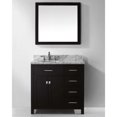 thumbnail image 2 of Caroline Parkway 36" Single Bath Vanity in Gray with White Marble Top and Round Sink with Polished Chrome Faucet with Matching Mirror, 2 of 7