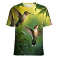 thumbnail image 5 of Flower Hummingbird Women's T-Shirt Short Sleeve T Shirts Tops Tee Ladies Loose T, 5 of 6