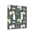 thumbnail image 2 of PAYOHTO Toggle Light Switch Wall Plate Cute Joystick Doodles Text Double Switch Cover Standard Size 2-Gang 4.50" x 4.5" Unbreakable Polycarbonate Thermoplastic, 2 of 6