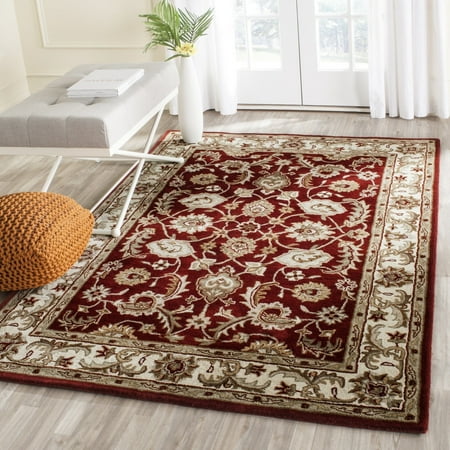 Handmade Royalty Red/ Beige Wool Rug - 8  x 10 Each rug is handmade with plush premium 100-percent hand-spun wool Each rug is handmade with plush  premium  100-percent hand-spun wool This traditional rug will give your room an elegant accent This rug measures 8  x 10  For over 100 years  Safavieh has been crafting rugs of the highest quality and unmatched style