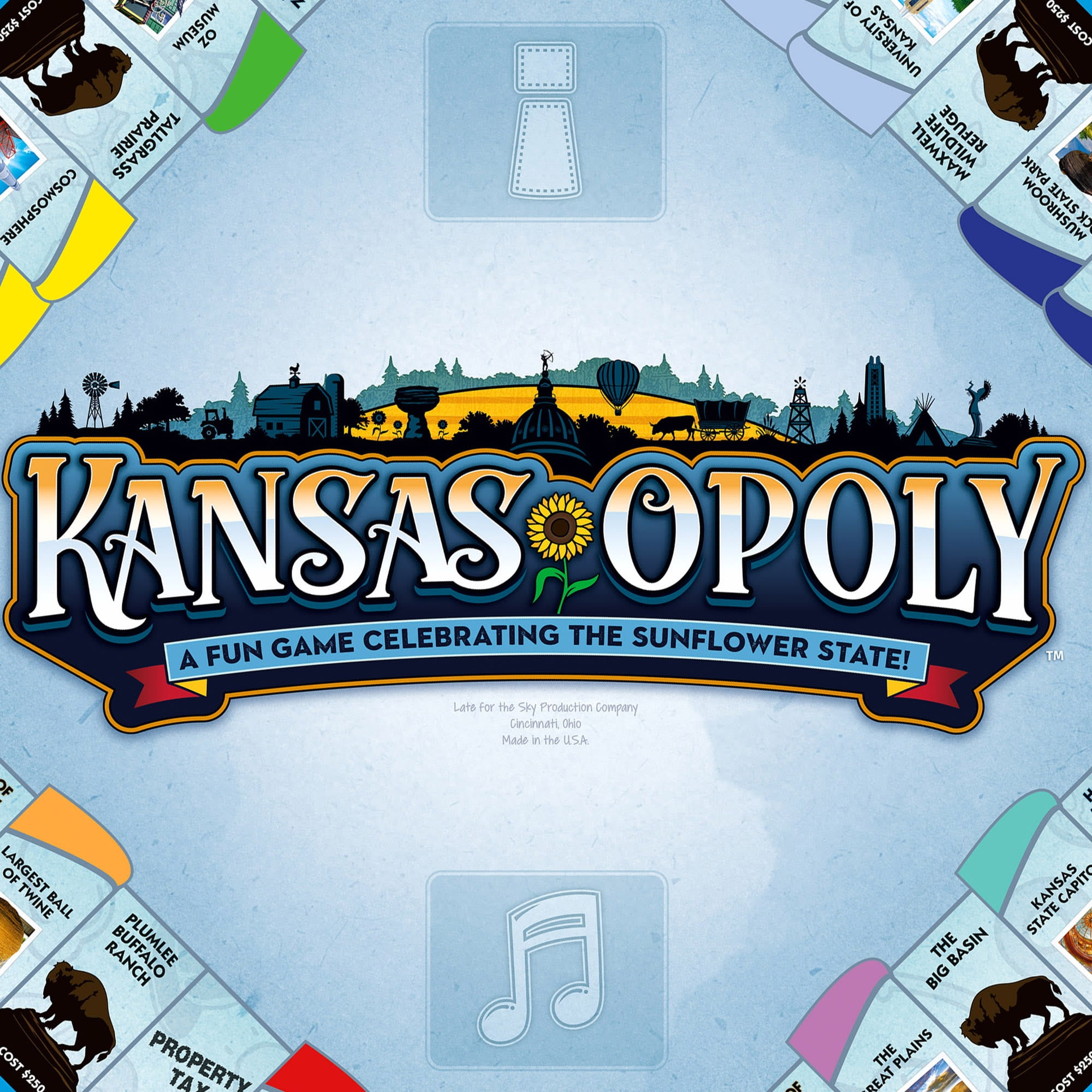 Late For The Sky: Kansas-Opoly - State Themed Family Board Game, Opoly-Style Game Night, Traditional Play Or 1 Hr Version, Ages 8+, 2-6 Players
