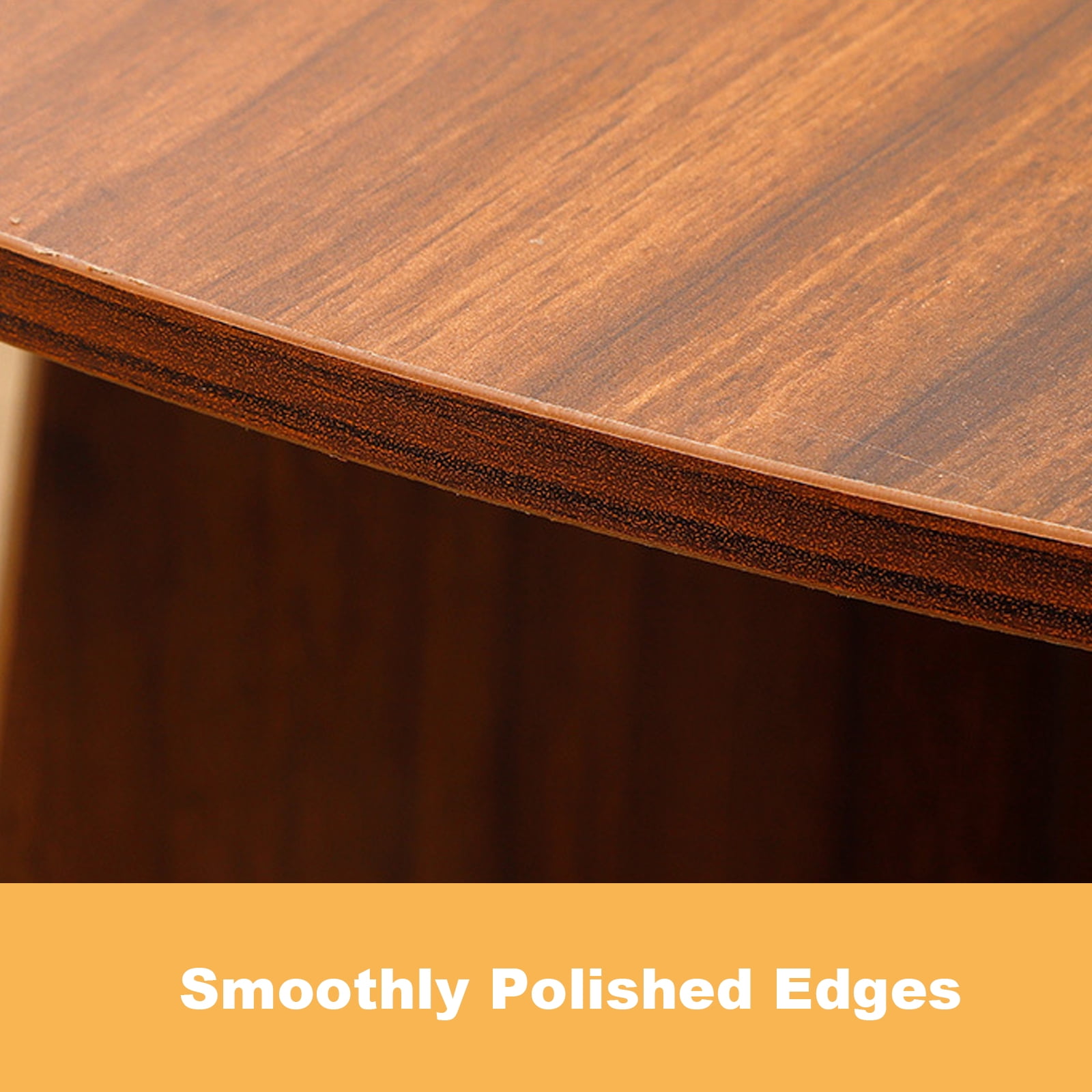 BEJOLO Round Coffee Table, Modern Table with Wood Grain Finish, End Table Side Tables for Living Room (Walnut)