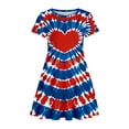 thumbnail image 4 of XINPING Summer Dress for Girls 4th Of July American Flag Printed Dresses Casual A-Line Short Sleeve Cute Tank Dresses Fashion Independence Day Round-Neck 4-13 Years, 4 of 4