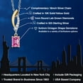 thumbnail image 2 of Gem Stone King 925 Silver and 10K Yellow Gold Pink Moissanite and White Lab Grown Diamond Pendant Necklace for Women | 0.60 Cttw | Gemstone Birthstone | Octagon 6X4MM | With 18 inch Chain, 2 of 6