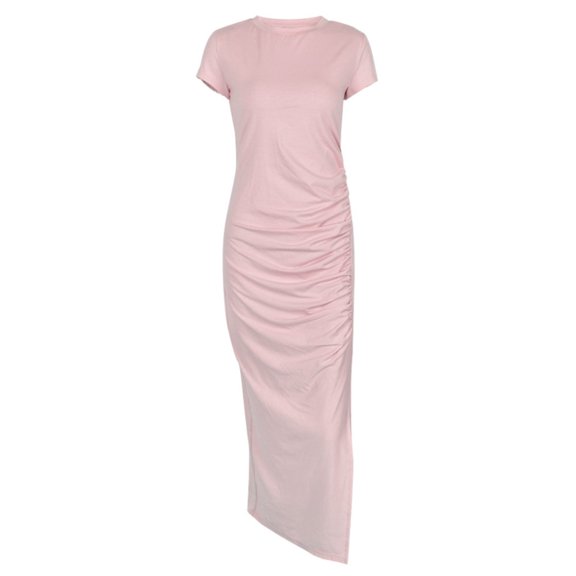 Bodycon Dresses For Women Sexy Fitted Ruched Casual Short Sleeve Neck Dress Comfortable Stretchy Flattering Party Outfit