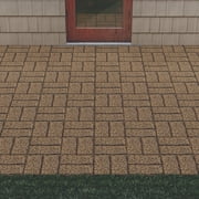 GroundSmart 16 x 16 x 3/4 Tan + Black Dual-Sided Rubber Garden Patio Paver, 9 Pack