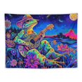 thumbnail image 5 of ONETECH Frog Tapestry, Fantasy Neon Funny Frog Guitar Mountain Plant Floral Art Tapestries, Cool Galaxy Space Glow in the Dark Tapestry for Bedroom Decor, 5 of 6