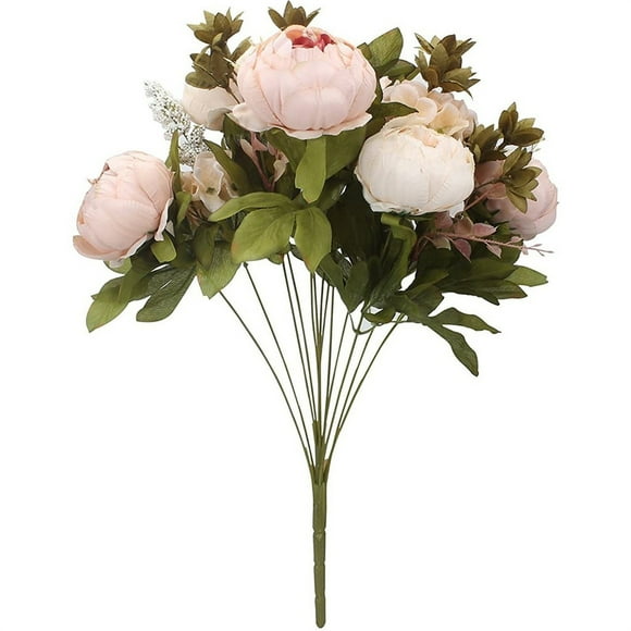 Jkkant Artificial Peony Bouquet, Silk Vintage Style Flowers for Home Decoration and Rustic Wedding Decor