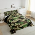 thumbnail image 3 of Feelyou Green Camouflage Queen Comforter Set, Camo Abstract Bedding Sets, Teens Kids Boys Girls Reversible Bedding Comforter Set, Lightweight Room Decor, 3pcs, 3 of 8