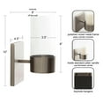 thumbnail image 6 of Kate and Laurel Zabler Modern Metal Wall Sconce, 5 x 6 x 10, Antique Nickel, Round Candle Holder with Removable Glass Cylinder for Flameless Candle Display in Bedroom or Bathroom, 6 of 10
