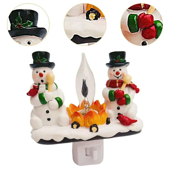 Christmas Night Light 3d Led Christmas Campfire Night Light with Faux Flicker Flame Decorations