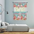 thumbnail image 5 of Turquoise Coastal Welcome Kitchen Curtains Sets for Windows 24 Inch Length, Ocean Shell Red Coral Rod Pocket Window Treatments Tier Curtains and Valances Set for Bedroom/Bathroom, 5 of 8