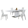 thumbnail image 2 of Milan Ellena 5-piece Contemporary Steel and Faux Leather Dining Set in White, 2 of 2
