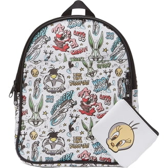 Looney Tunes Cartoon Character Faces Allover Print Travel 