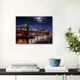 thumbnail image 4 of ARISTURING Brooklyn Bridge Canvas Wall Art Large Modern New York City Canvas Print Manhattan Skyline with Full Moon Giclee Wall Art for Home Office Wall Decor and Ready to Hang 20x16inch, 4 of 6