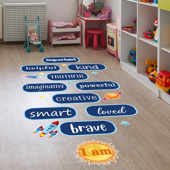 3Pcs/Set Vinyl Wall Art Decal I Am Smart I Am Kind I Am I Am Positive Words Of Affirmations For Home Bedroom Living Room Classroom School Office Decoration Sticker