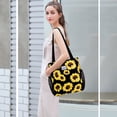 thumbnail image 6 of CHOYURME CHONYURM Women Floral Tote Bags Large Shoulder Bag Fashion Handbag with Zipper Closure for Gym Hiking Picnic Travel Beach, 6 of 7