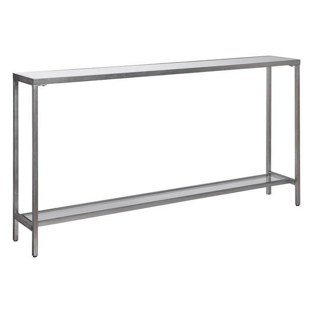 Uttermost 24913 Hayley 60 Long Glass, Metal Sofa Table With Glass Top