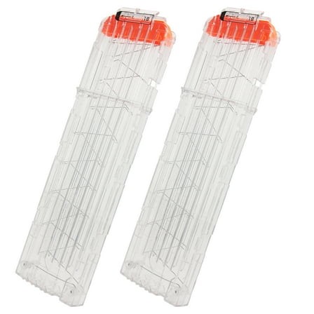 BOROLA 2 Pack 18-Darts Quick Reload Magazine Clips Compatible for NERF Elite Blasters Soft Dart Clip for Toy Gun(Transparent)