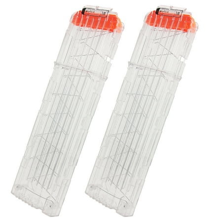 BOROLA 2 Pack 18-Darts Quick Reload Magazine Clips Compatible for NERF Elite Blasters Soft Dart Clip for Toy Gun(Transparent)