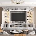 thumbnail image 7 of KULAGAGA Modern Media Entertainment Center, High Gloss TV StandBookcase Set Storage Cabinet with Doors for Living Room,White, 7 of 7