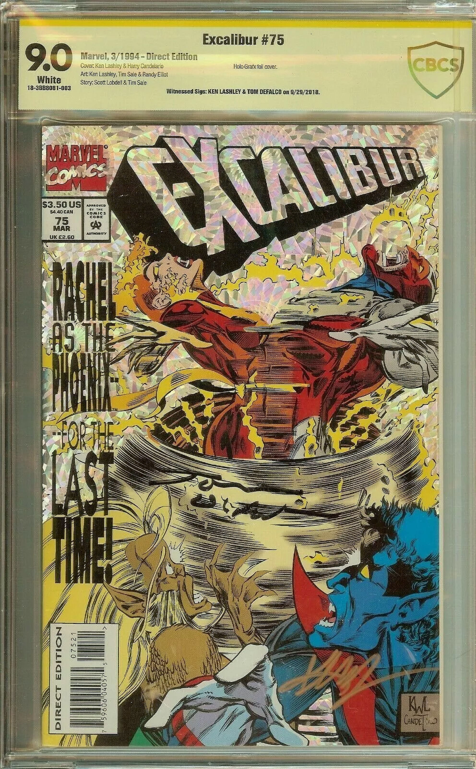 Excalibur #75 Signed Tom Defalco Ken Lashley CBCS 9.0