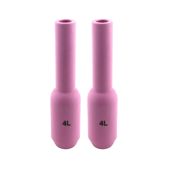 Long Alumina Nozzle Cups for TIG Welding Torches Series 17/18/26 with Standard Set-Up - Model: 10N50L - #4 (1/4") - (2 PACK)