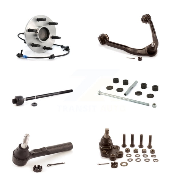 Transit Auto Front Bearing Upper Control Arm with Ball Joint Lower Outer Inner Tie Rod & Sway Bar Stabilizer Link Kit (6Pc) for Car Chevrolet Silverado 1500 GMC Sierra Classic - K7T-106935