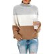 thumbnail image 4 of Suéter de otoño e invierno para mujer, suéter de cuello alto a juego de color de línea gruesa, 4 of 5