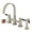 Nickel, variant on Kingston Brass KS8262DKLBS Kaiser Two-Handle 4-Hole Deck Mount Bridge Kitchen Faucet with Brass Side Sprayer in Polished Brass