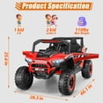 thumbnail image 3 of VIBESPARK 24V 2 Seater Ride on Toys UTV with Remote Control, Electric Ride on Cars for Kids, Power Car Wheels, Colorful LED Lights, Bluetooth, Storage Space, Red, 3 of 11