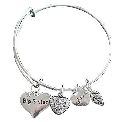 Inspired Silver Sista Celtic Knot Pave Heart Clear Cystal Charm Bracelet