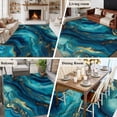 thumbnail image 5 of Teal Blue Marble Area Rug 6x9 FT, Non Slip Living Room Throw Carpet, Ink Painting Modern Abstract Yellow Washable Soft Large Floor Carpet Non-Shedding Rug for Bedroom Dining Room Play Room, 5 of 9