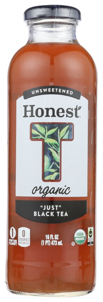 Honest Tea Organic Bottled Tea Just Black Unsweetened. 16 ...