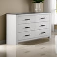 thumbnail image 6 of Benjara BM314673 58 in. Kopa Wide Dresser with 6 Drawers, Handles, Wood, White, Black & Gray, 6 of 6