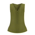 thumbnail image 1 of Gibobby Verano moda damas chaleco cuello en V Color sólido Casual sin mangas Top(Verde,CH), 1 of 5