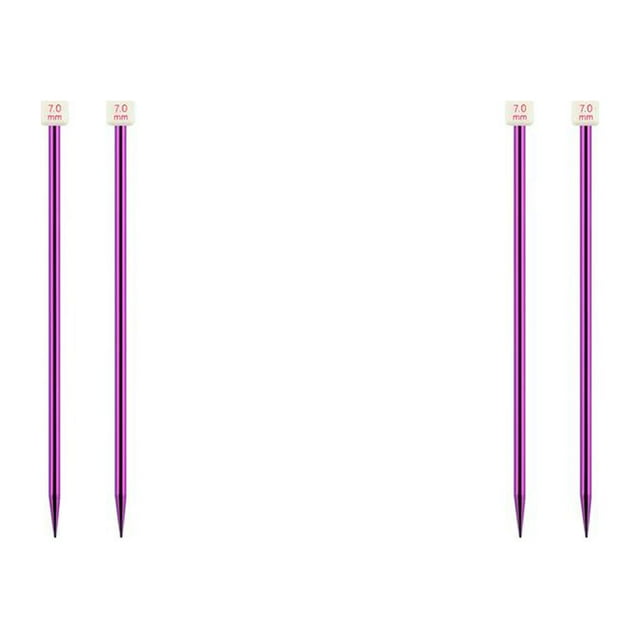ZheElen Color Random Single Pointed Straight Knitting Needles Sweater Aluminum Weaving Needle Lightweight Needleworking Equipment 7.0mm 2Set