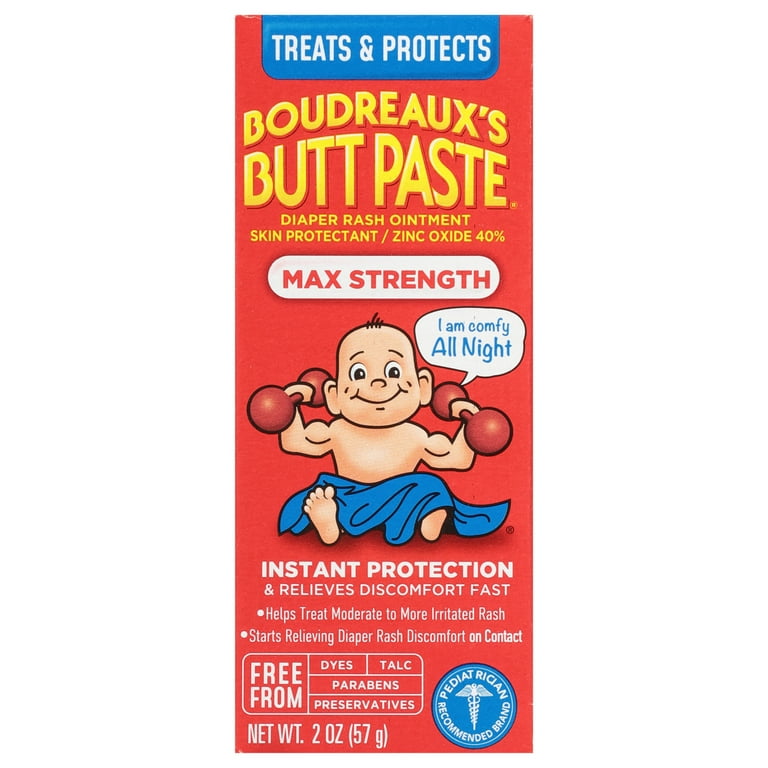 Boudreaux s Butt Paste Maximum Strength Diaper Rash Cream for Babies Infant Ointment 2 oz Walmart