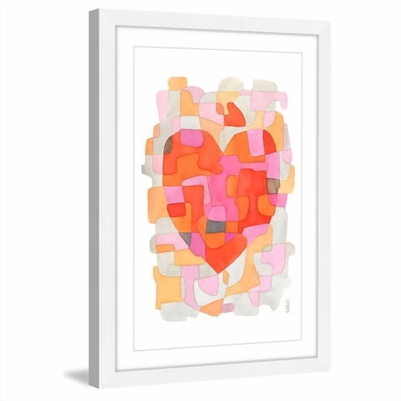 Marmont Hill 'Splash Of Heart' by Yolanta Gawlik Framed Painting Print
