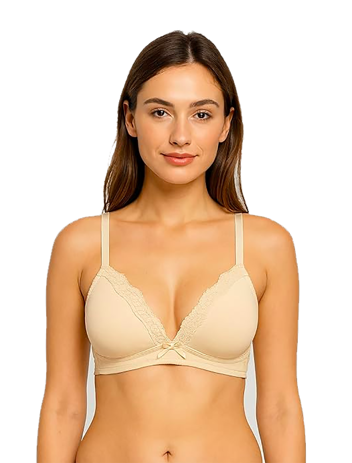 Iheyi 6 Pieces No Wire Full Cup Plain/Lace Light Padded Wire Free Bra A/B/C (34C)