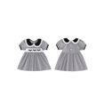 thumbnail image 2 of Cjfdfy Kids Toddler Baby Girls Halloween Dress Outfit Infant Baby Girls Summer Fall Clothes 6 12 18 24 Months 2 3 4 5 Years Doll Collar Ghost Witch Hat Bat Print Short Sleeve Striped Dress, 2 of 9